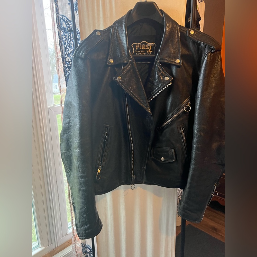 Black leather jacket